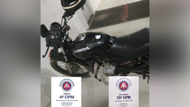 Moto roubada em Contendas de Macaúbas é recuperada pela polícia em Seabra